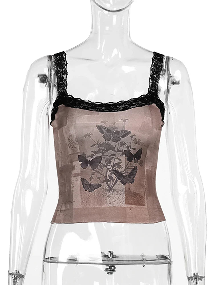 Gothic Butterfly Camis Tops - Kaysmar