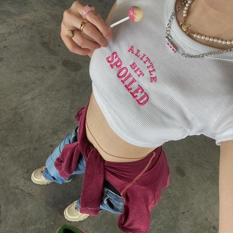 A Little Bit Spoiled Crop Top - KAYSMAR