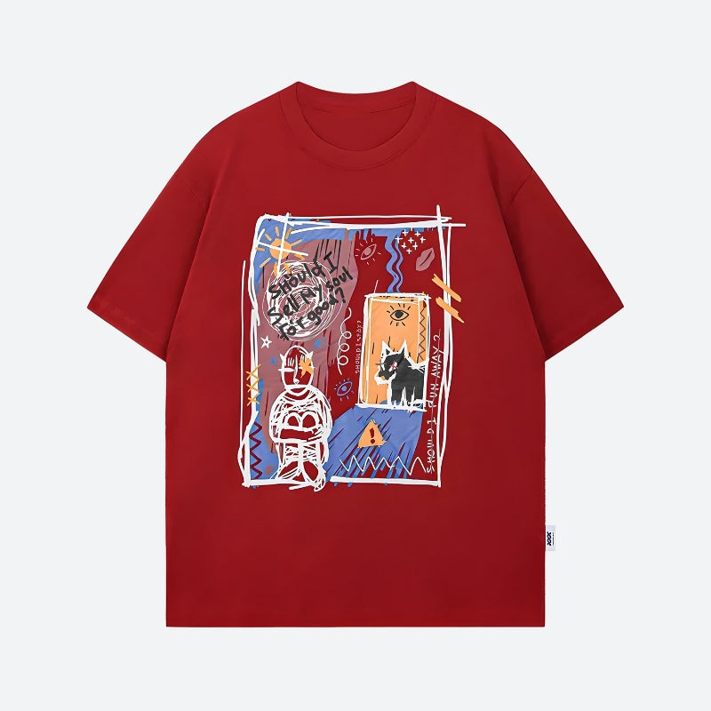 Abstract Sketch Graphic Tee - KAYSMAR