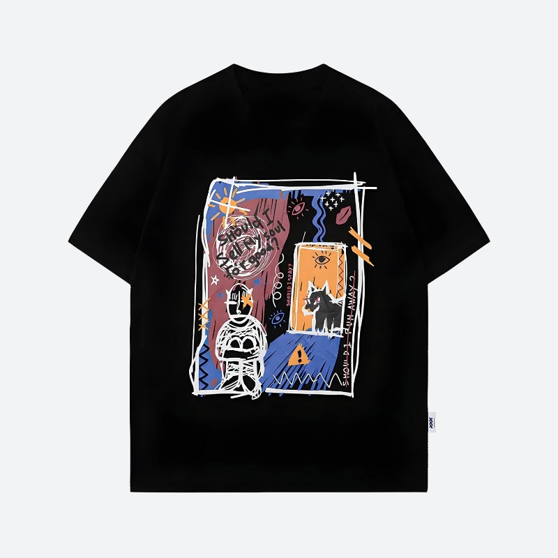 Abstract Sketch Graphic Tee - KAYSMAR