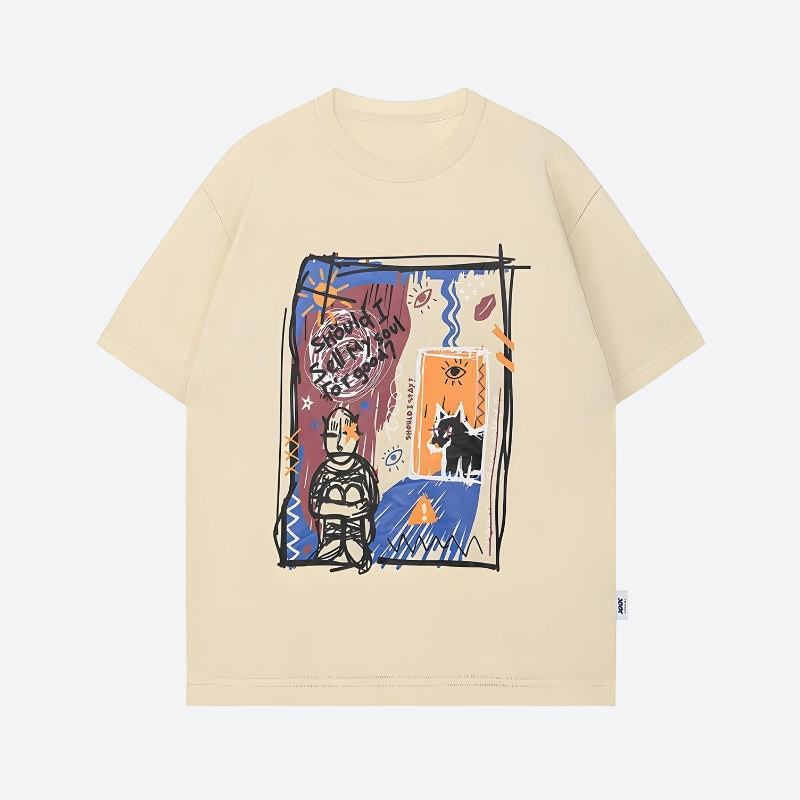 Abstract Sketch Graphic Tee - KAYSMAR