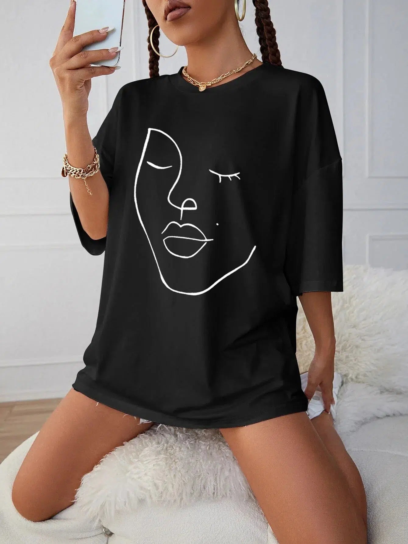 Abstract Woman Face Tee - KAYSMAR