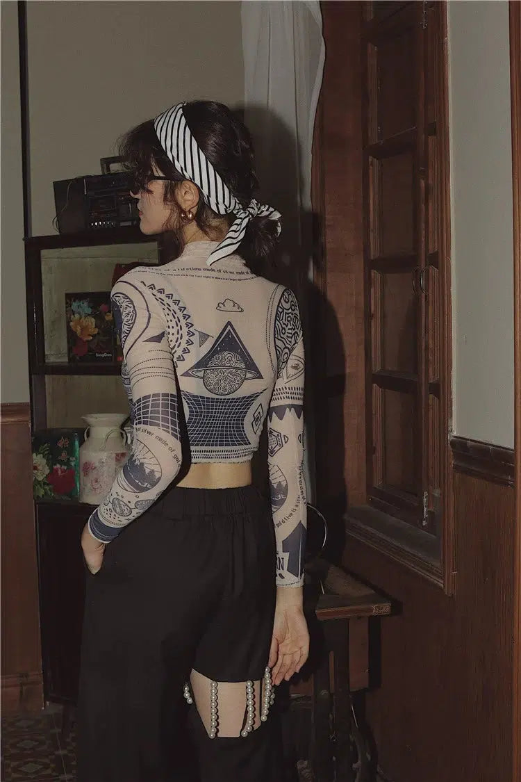 Ancient Egyptian Mystique Symbol Crop Top - KAYSMAR