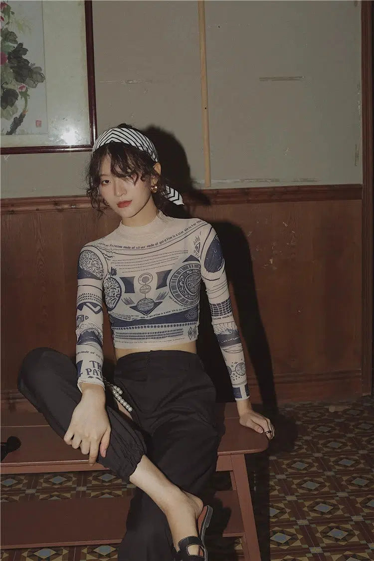 Ancient Egyptian Mystique Symbol Crop Top - KAYSMAR