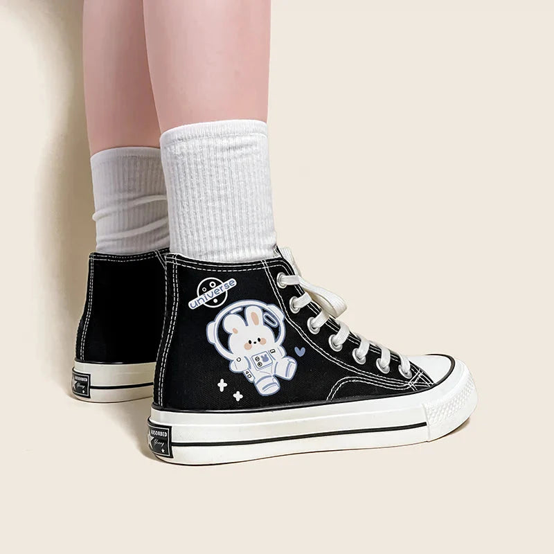 Astronaut Rabbit Lace Up Canvas Shoes - KAYSMAR