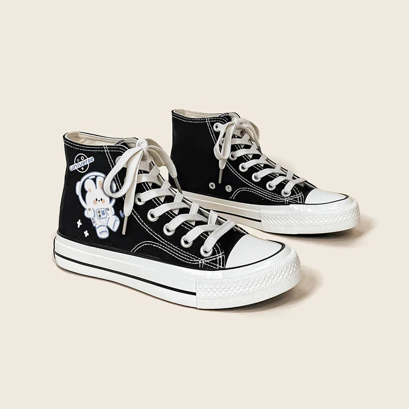 Astronaut Rabbit Lace Up Canvas Shoes - KAYSMAR