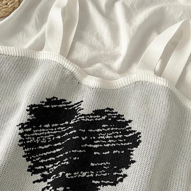 Asymmetric Heart Knitted Crop Top - KAYSMAR