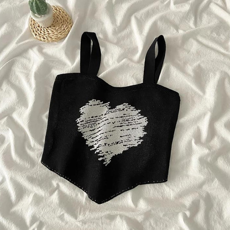 Asymmetric Heart Knitted Crop Top - KAYSMAR