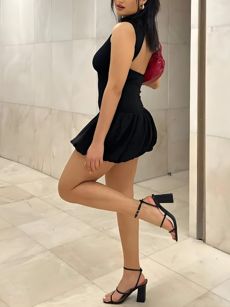 Backless Bubble Mini Dress - KAYSMAR