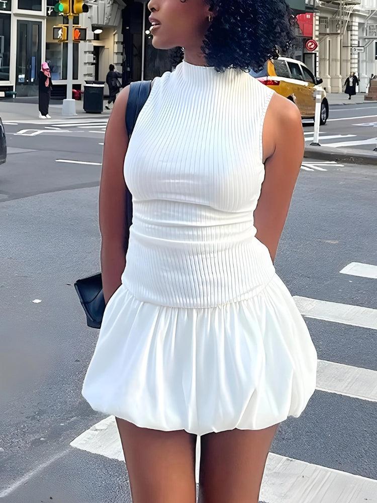 Backless Bubble Mini Dress - KAYSMAR