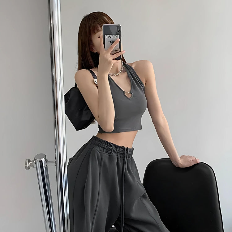 Baddie Heart Ring Halter Top - KAYSMAR