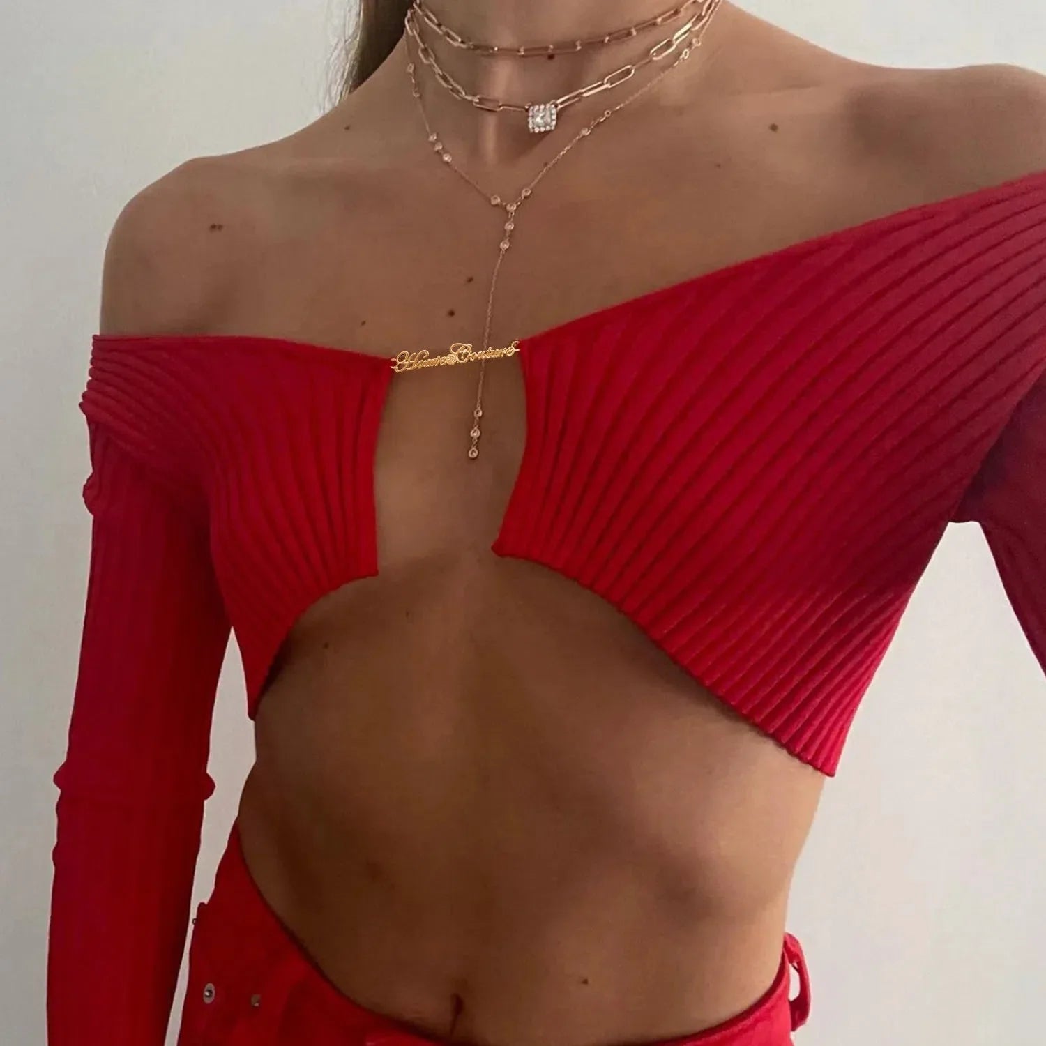 Baddie Knitted Open Front Crop Top - KAYSMAR
