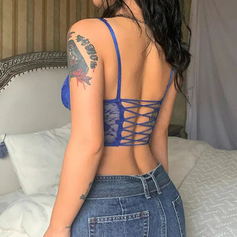 Baddie Lace Crop Corset Top - KAYSMAR