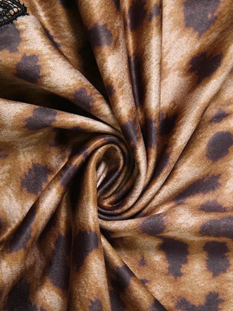 Baddie Leopard Lace Mini Dress - KAYSMAR