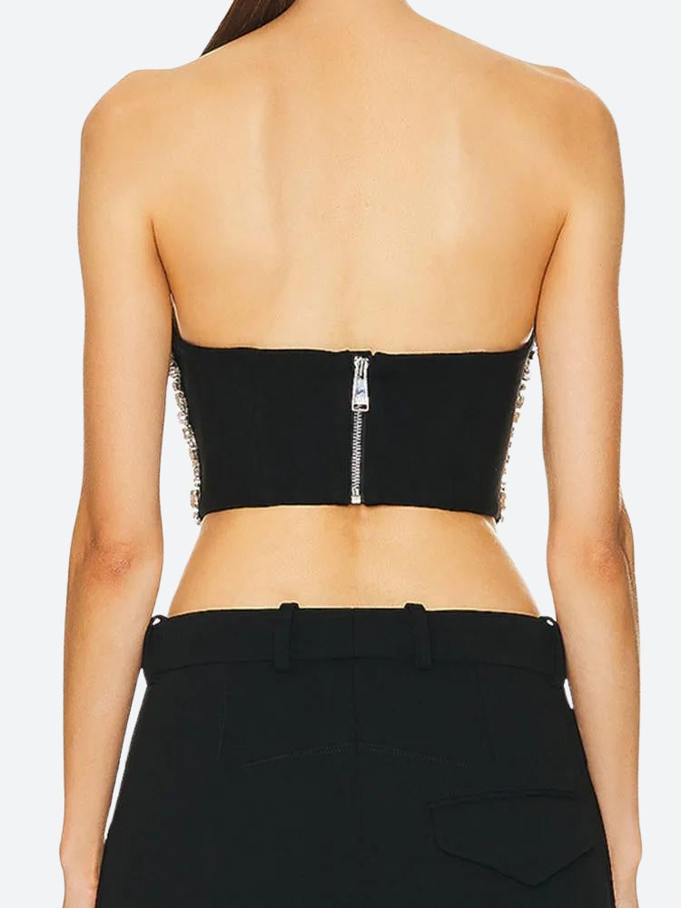 Baddie Rhinestone Bustier Crop Top - KAYSMAR