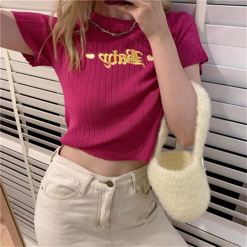 Barbie Embroidered Crop Top - KAYSMAR