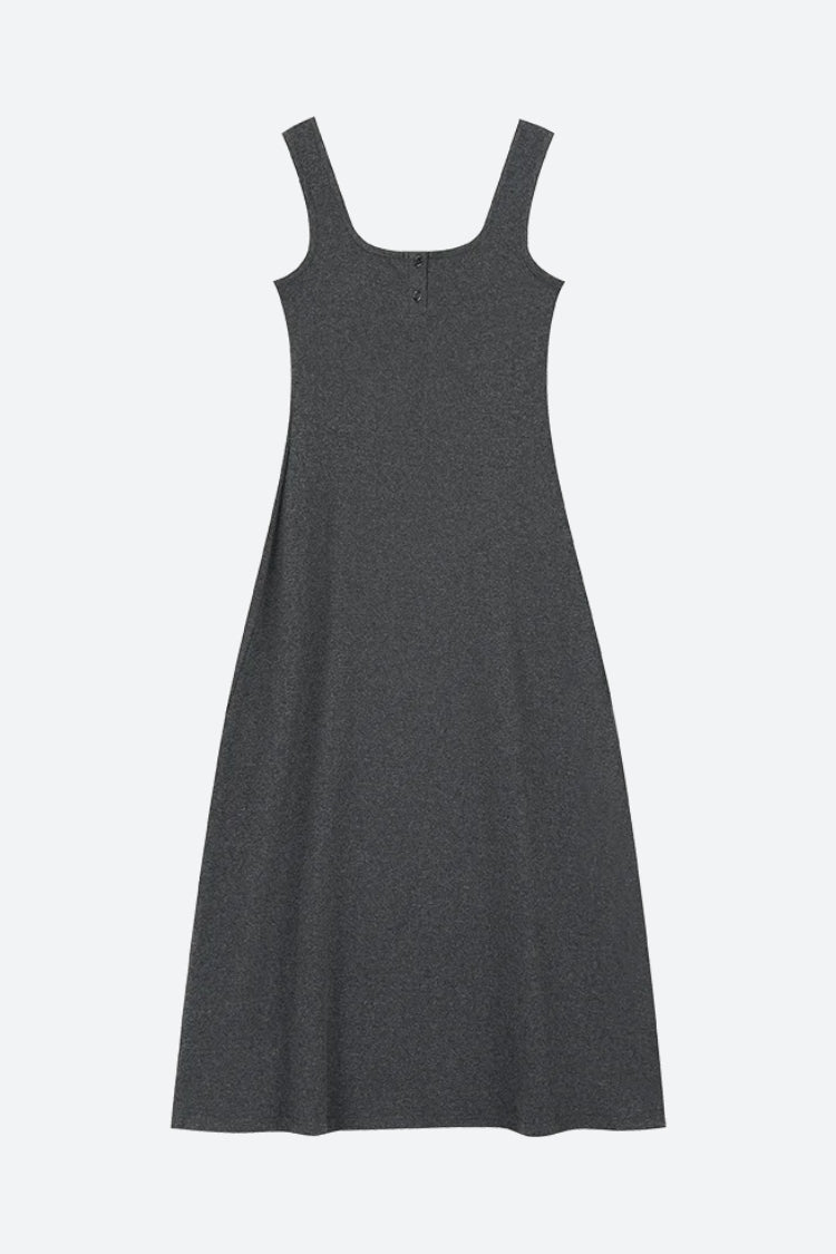 Basic Casual Button Up Midi Dress - KAYSMAR
