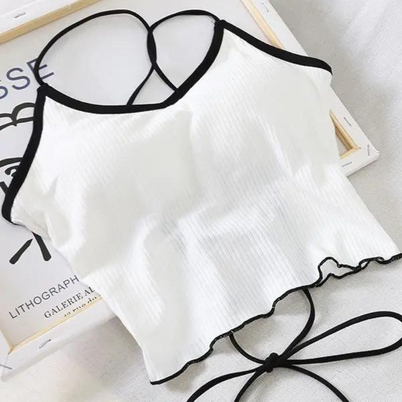 Basic Corduroy Backless Crop Top - KAYSMAR
