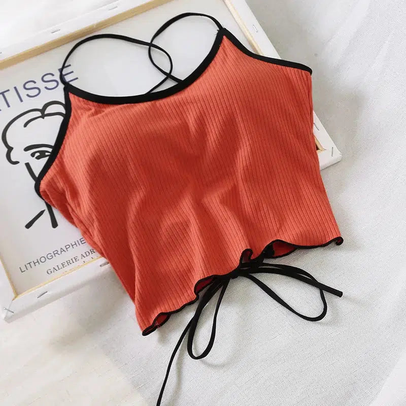 Basic Corduroy Backless Crop Top - KAYSMAR