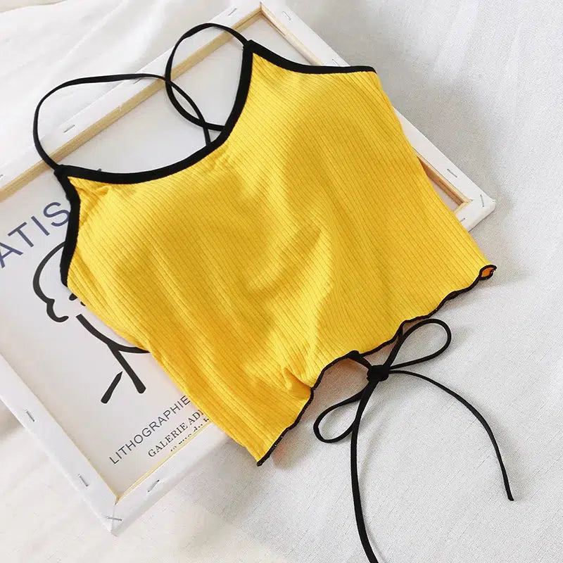 Basic Corduroy Backless Crop Top - KAYSMAR