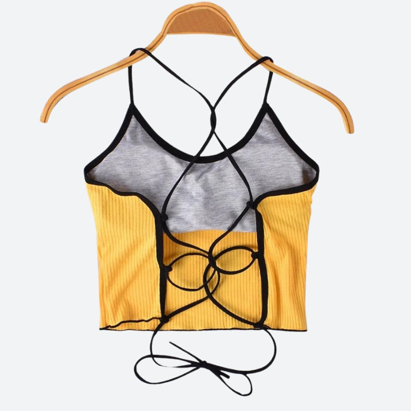 Basic Corduroy Backless Crop Top - KAYSMAR