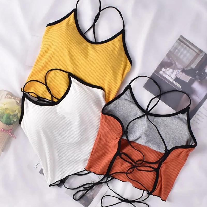 Basic Corduroy Backless Crop Top - KAYSMAR