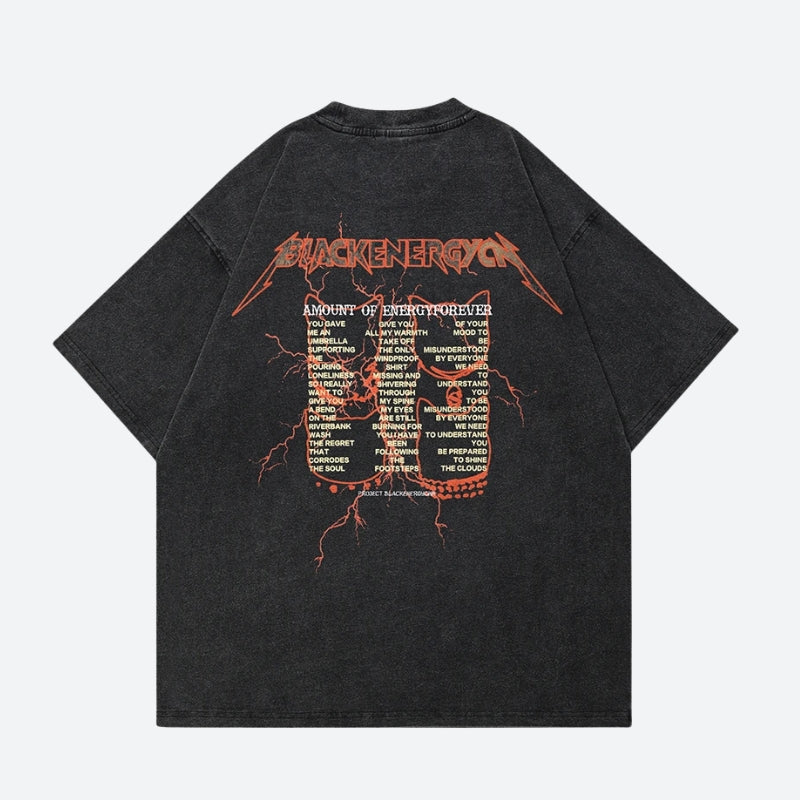 Black Energy Cat Band Tee - KAYSMAR