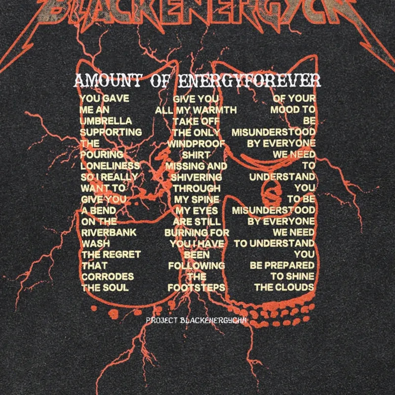 Black Energy Cat Band Tee - KAYSMAR