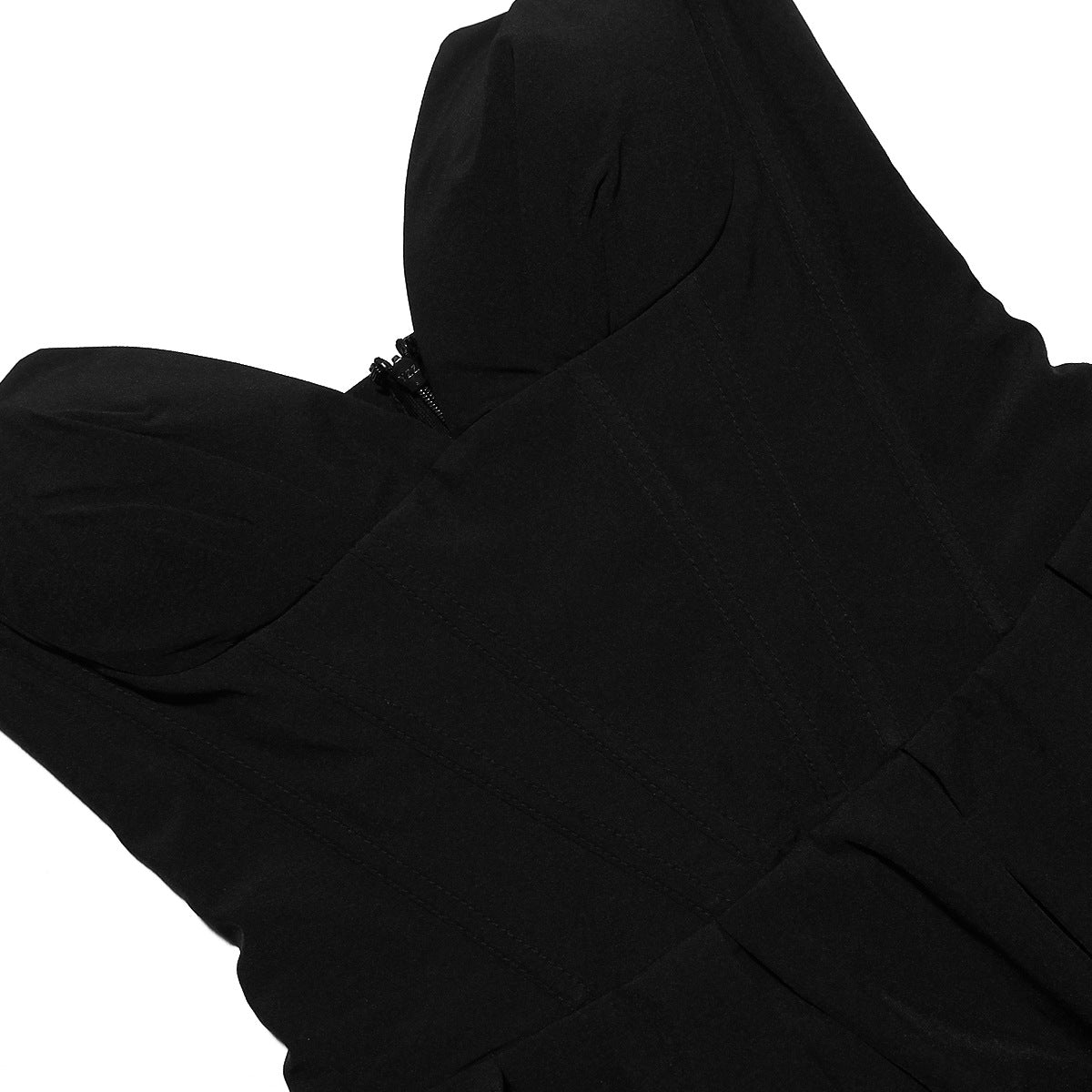 Black Plunge Corset Midi Dress - KAYSMAR
