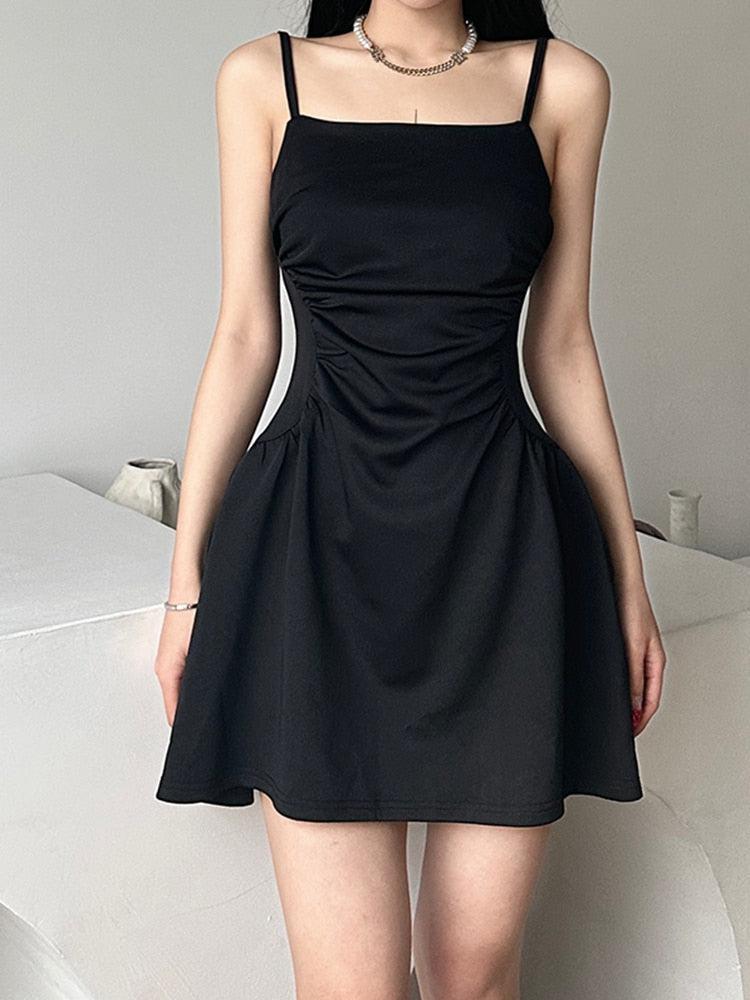 Black Sleeveless Mini Dress - KAYSMAR