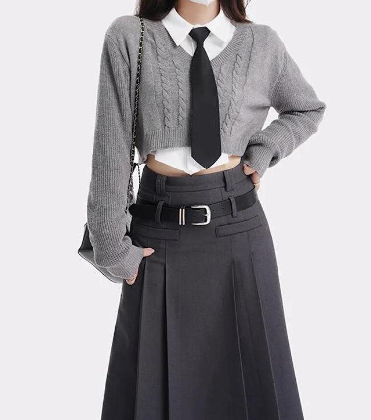 College Girl Pleated Midi Skirt - KAYSMAR
