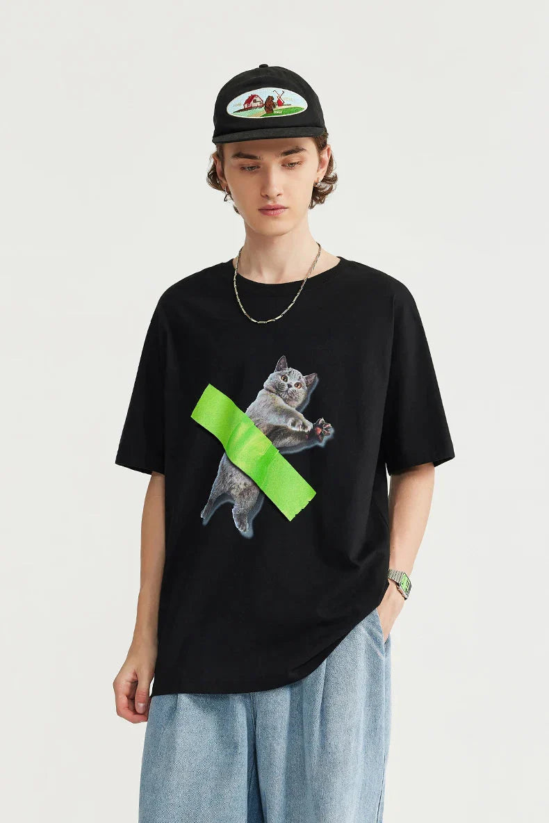Contemporary Cat Art Tee - KAYSMAR