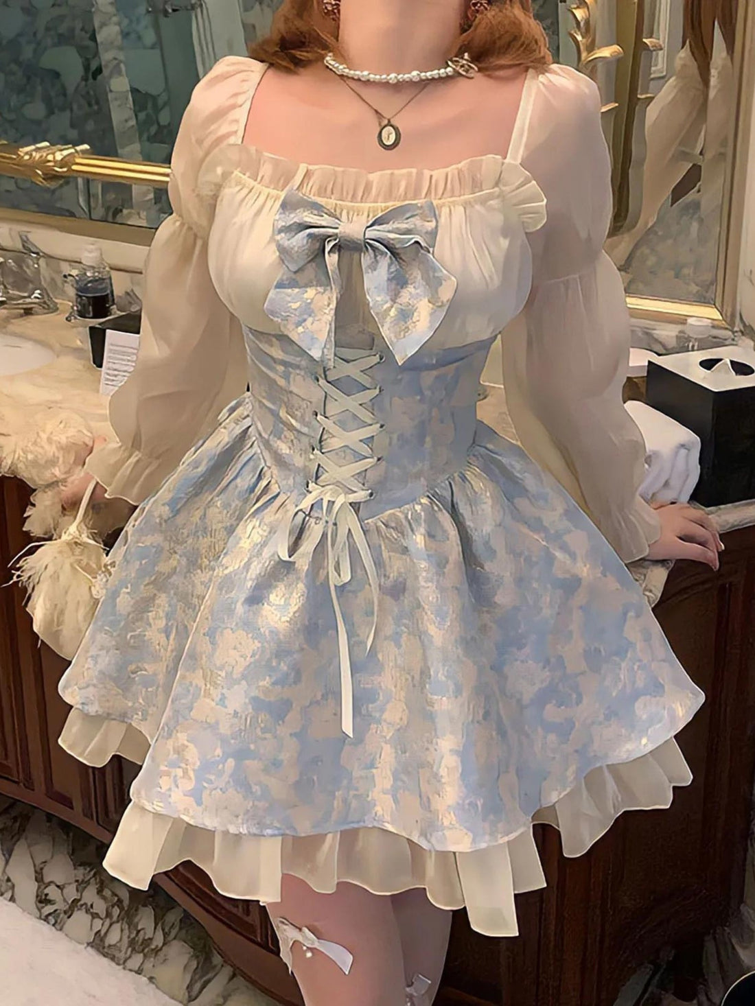 Coquette Bow Princess Mini Dress - KAYSMAR