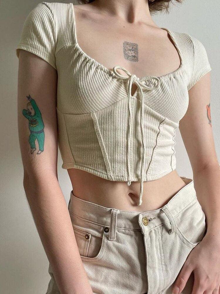 Coquette Cropped Corset Top - KAYSMAR