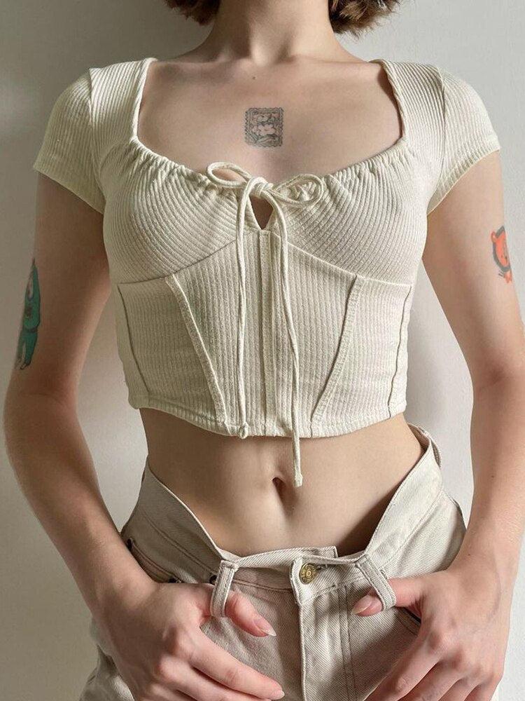 Coquette Cropped Corset Top - KAYSMAR