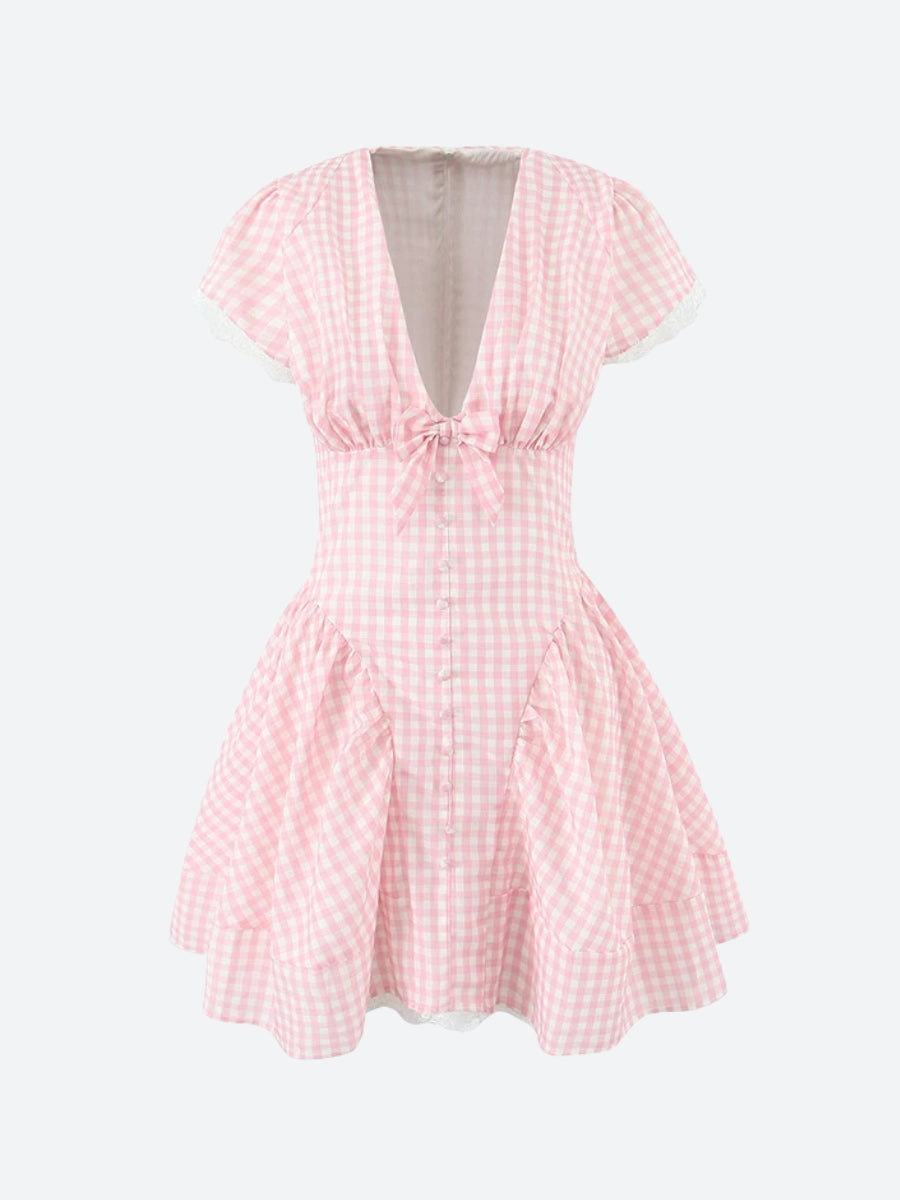 Coquette Gingham Mini Dress - KAYSMAR