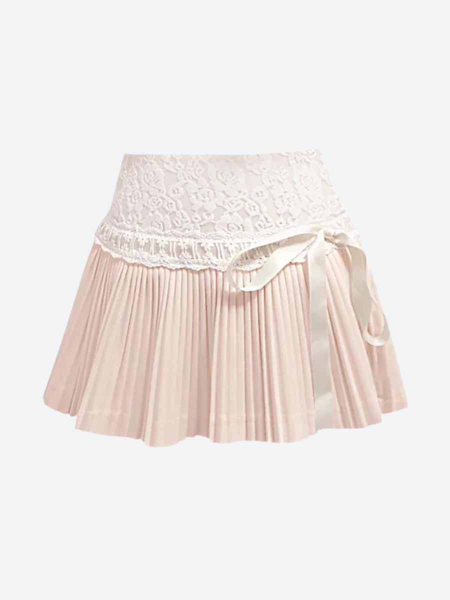Coquette Lace Pleated Mini Skirt - KAYSMAR