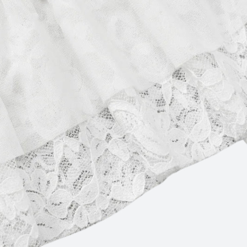 Coquette Lace Top & Ruched Mini Skirt Two Piece Set - KAYSMAR