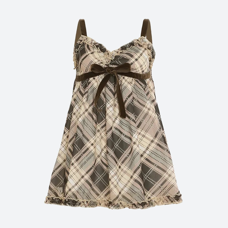 Coquette Plaid Mini Dress - KAYSMAR