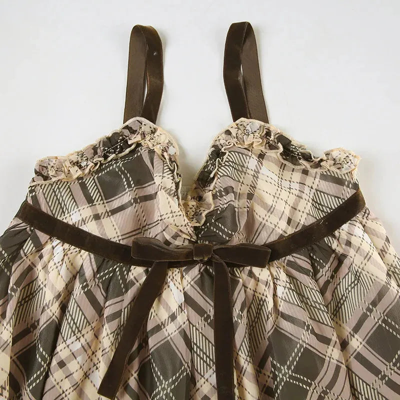 Coquette Plaid Mini Dress - KAYSMAR