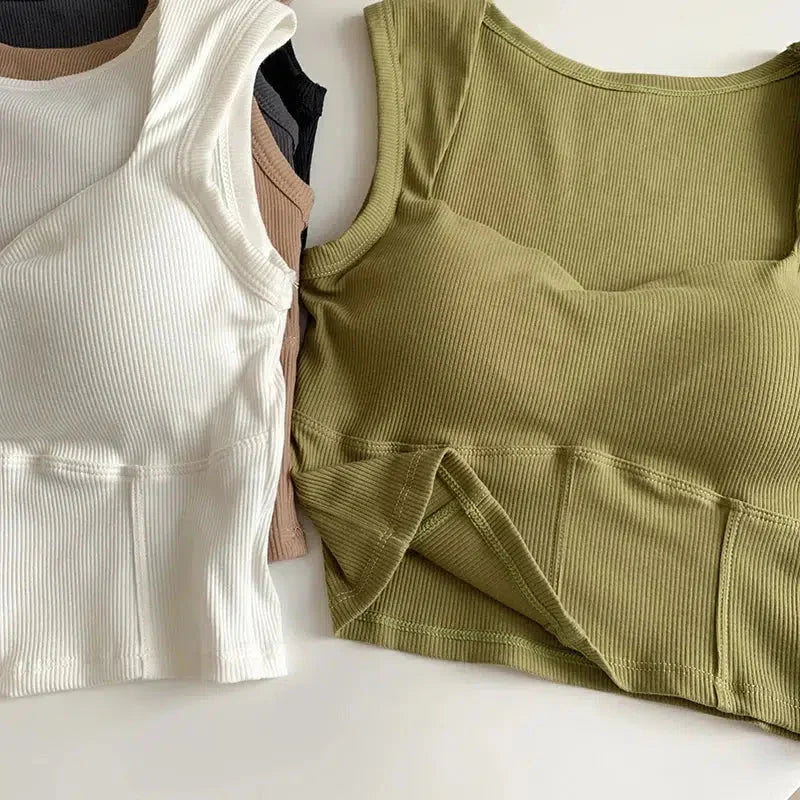 Corduroy Square Neck Crop Top - KAYSMAR