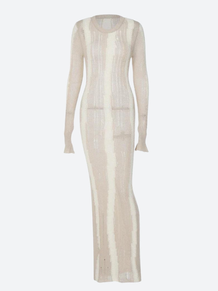 Crochet Distressed Maxi Dress - KAYSMAR