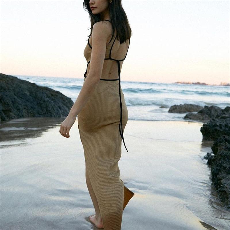Cut Out Bodycon Maxi Dress - KAYSMAR