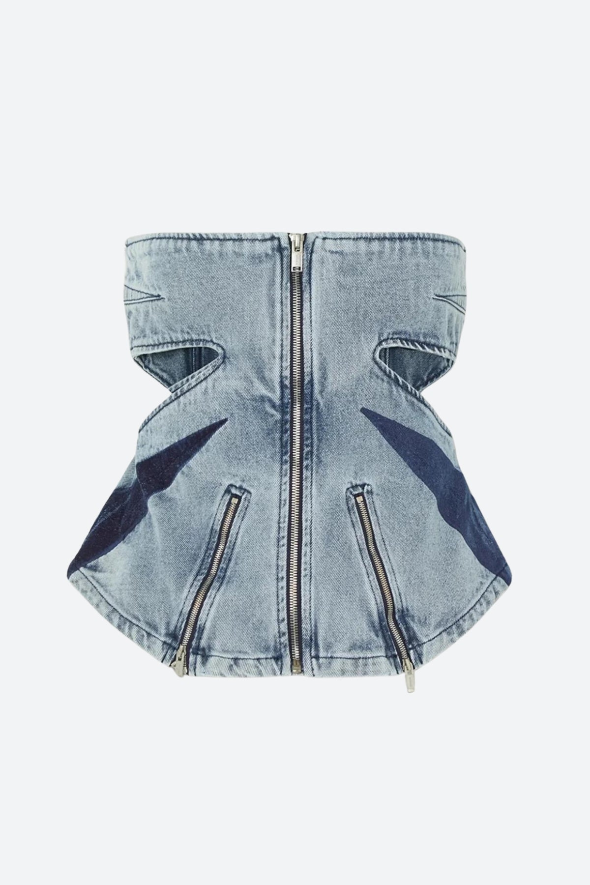 Denim Cut Out Tube Top & Patch Jeans Two Piece Set - KAYSMAR