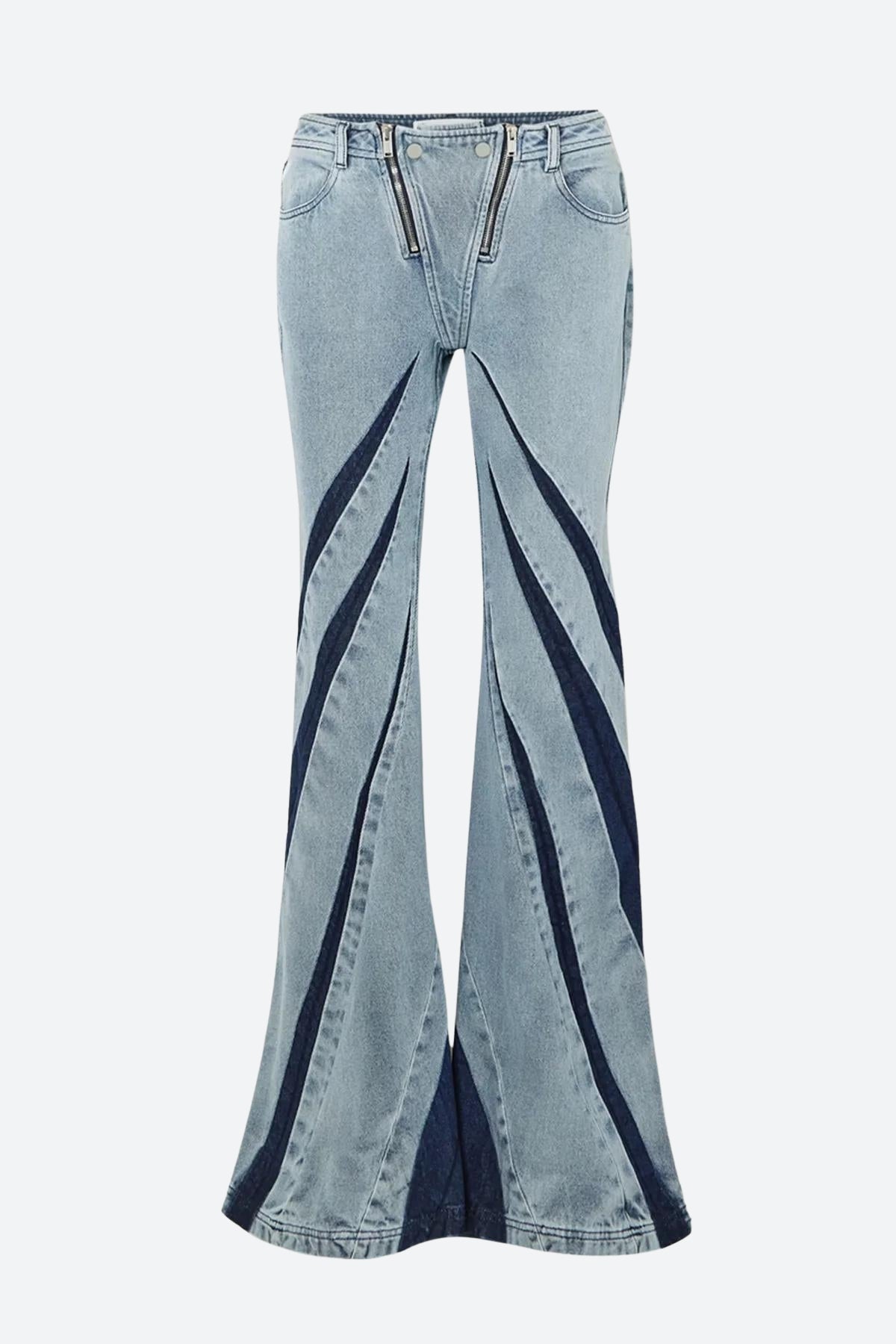 Denim Cut Out Tube Top & Patch Jeans Two Piece Set - KAYSMAR