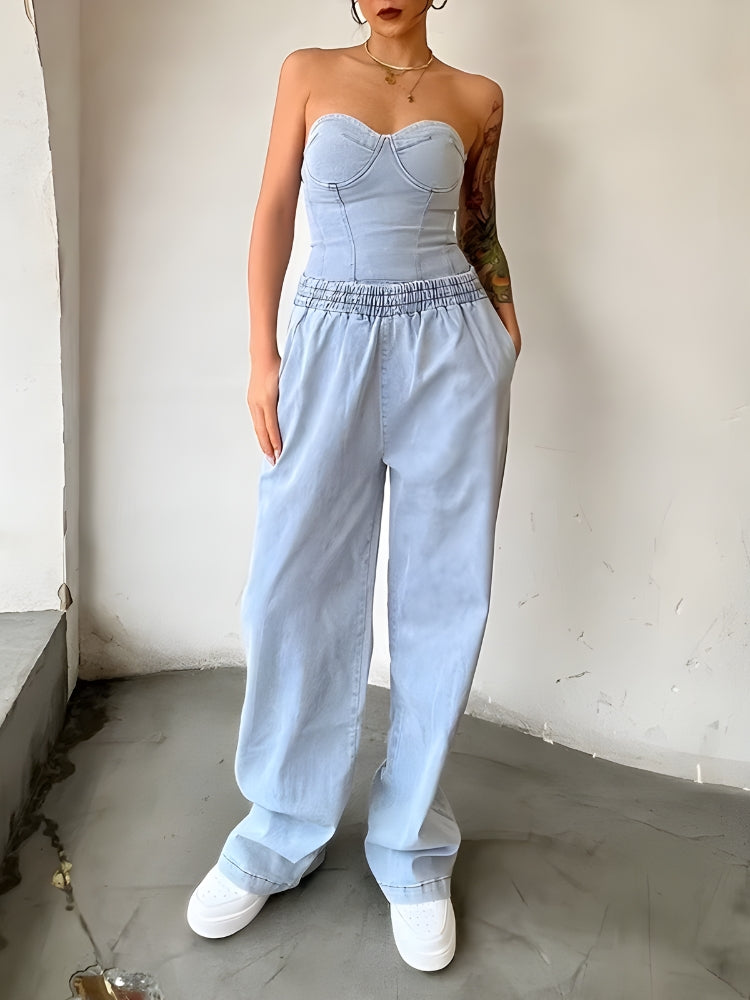 Denim Top & Pants Two Piece Set - KAYSMAR