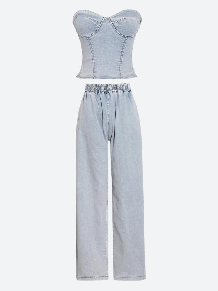 Denim Top & Pants Two Piece Set - KAYSMAR