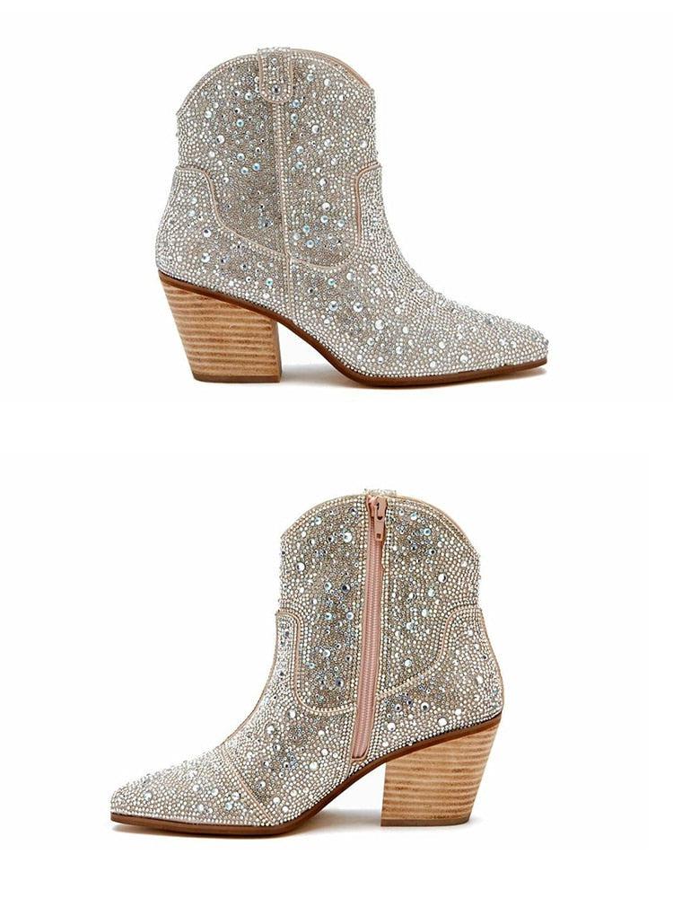 Disco Cowgirl Rhinestone Western Boots - KAYSMAR
