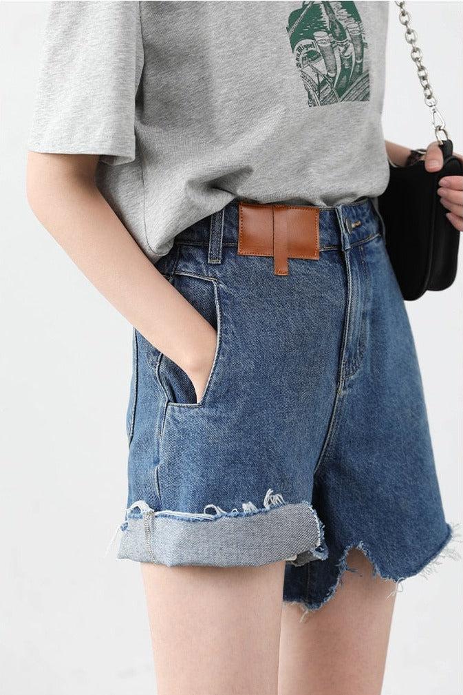 Distressed Jean Shorts - KAYSMAR