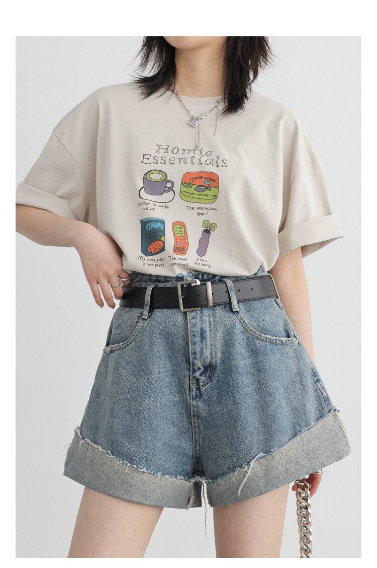 Distressed and Slit Jean Shorts - KAYSMAR